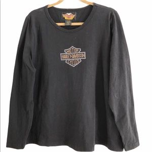 Harley-Davidson studded logo long sleeve t…